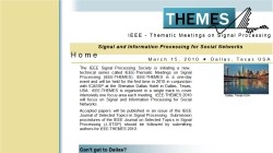 2010 IEEE Thematic Meetings in Signal Processing (THEMES)
