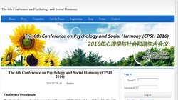 The 2nd Conference on Psychology and Social Harmony （CPSH 2012）