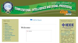2nd National Conference on Computational Intelligence and Signal Processing (CISP 2012) 2nd National Conference on Computational Intelligence and Signal Processing (CISP 2012)