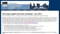 5th Angel Capital Overview workshop 2013 5th Angel Capital Overview workshop 2013