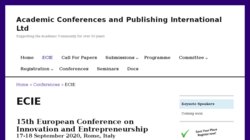 Next European Conference on Innovation & Entrepreneurship - ECIE 2010