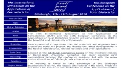 2010 IEEE International Symposium on the Applications of Ferroelectrics (ISAF) & European Conference on the Applications of Polar Dielectrics (ECAPD)
