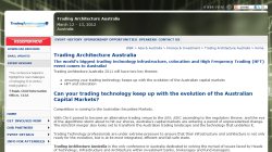 Trading Architecture Australia 2012 Trading Architecture Australia 2012