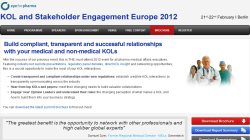 KOL and Stakeholder Engagement Europe 2012 KOL and Stakeholder Engagement Europe 2012