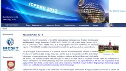 International Conference on Product Development and Renewable Energy Resources - ICPDRE 2012 International Conference on Product Development and Renewable Energy Resources - ICPDRE 2012