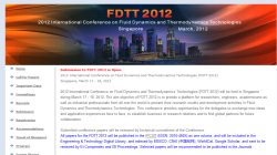 International Conference on Fluid Dynamics and Thermodynamics Technologies (FDTT 2012) International Conference on Fluid Dynamics and Thermodynamics Technologies (FDTT 2012)