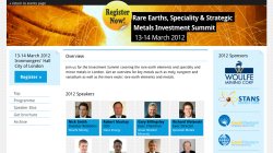 Rare Earths, Speciality & Strategic Metals Summit 2012