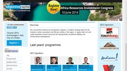 Africa Resources Investment Congress 2012 Africa Resources Investment Congress 2012