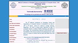 3rd National Conference on Emerging Trends and Applications in Computer Science (NCETACS 2012)