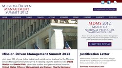 Mission-Driven Management Summit (MDMS 2012) Mission-Driven Management Summit (MDMS 2012)