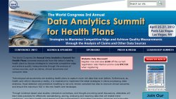 The World Congress 4th Annual Data Analysis Summit for Health Plans 2013 The World Congress 4th Annual Data Analysis Summit for Health Plans 2013