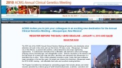 2010 American College of Medical Genetics (ACMG) Annual Clinical Genetics Meeting