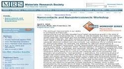 Nanocontacts and Nanointerconnects Workshop 2010