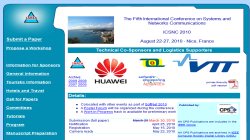 ICSNC 2010  , The Fifth International Conference on Systems and Networks Communications