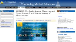 80024263:  The Evaluation and Management of Pleural Disease: The 100th Anniversary of Thoracoscopy