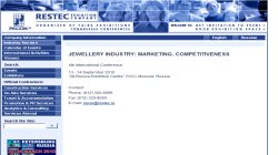 Jewellery Industry: Marketing. Competitiveness 2010