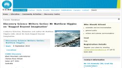Discovery Science Writers Series: Mr Matthew Higgins on `Rugged Beyond Imagination` 2010