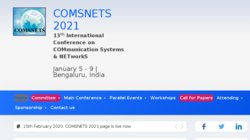 COMSNETS 2013 - 5th International Conference on Communication Systems and Networks COMSNETS 2013 - 5th International Conference on Communication Systems and Networks