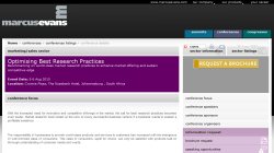 Optimising Best Research Practices 2010