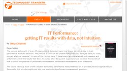 IT Performance: getting IT results with data, not intuition 2010