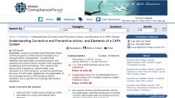 Understanding Corrective and Preventive Action, and Elements of a CAPA System - Webinar by GlobalCompliancePanel