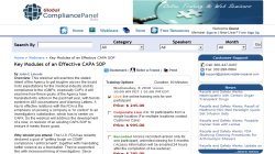 Key Modules of an Effective CAPA SOP - Webinar by GlobalCompliancePanel 2010