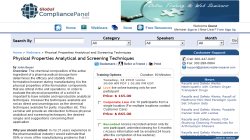 Physical Properties Analytical and Screening Techniques - Webinar by GlobalCompliancePanel 2010
