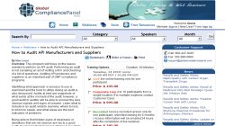 How to Audit API Manufacturers and Suppliers - Webinar by GlobalCompliancePanel 2010