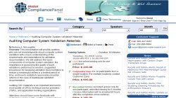 Auditing Computer System Validation Materials - Webinar by GlobalCompliancePanel 2010