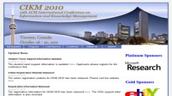 The 19th ACM Conference on Information and Knowledge Management 2010