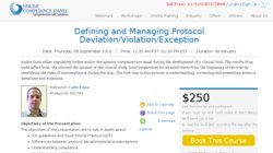Defining and Managing Protocol Deviation/Violation/Exception - Webinar by GlobalCompliancePanel 2010