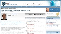 Excel Spreadsheet Validation To Eliminate 483s - Webinar by GlobalCompliancePanel 2012 Excel Spreadsheet Validation To Eliminate 483s - Webinar by GlobalCompliancePanel 2012