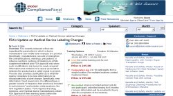 FDA`s Update on Medical Device Labeling Changes - Webinar by GlobalCompliancePanel 2010
