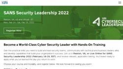 SANS Security Leadership 2022