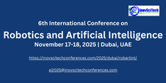 6th International Conference on Robotics and Artificial Intelligence (ISTDROBOART 2025)